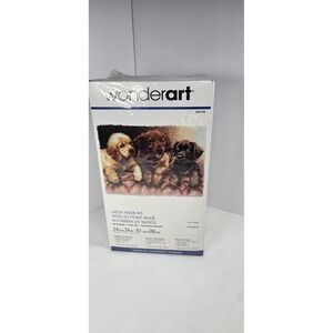 Wonderart Latch Hook Kit 24"X34" Lab Puppies #426166 New In Sealed Box